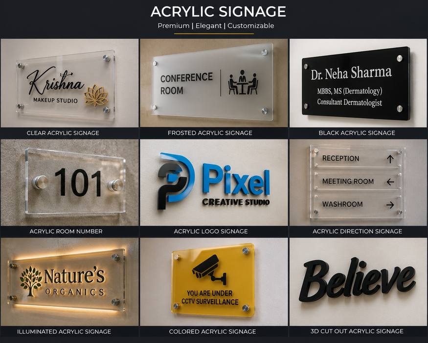 Acrylic backlit signage