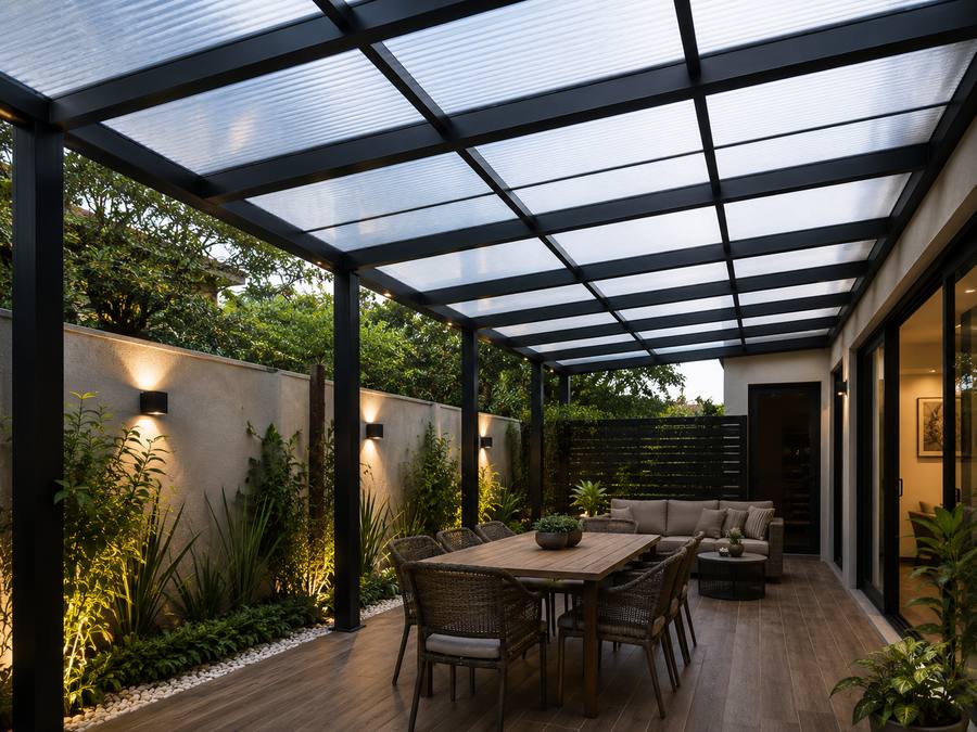 Polycarbonate pergola canopy
